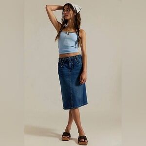 We The Free Stella Denim Column Skirt